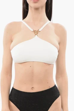 New Top Bikini Criss-cross con Logo MEDUSA Donna Costumi Da Bagno
