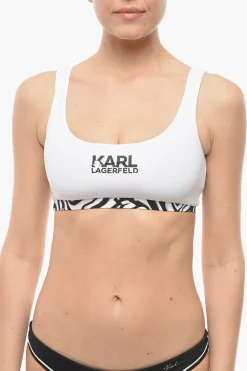 Fashion Top Bikini Plunge con Dettagli Cut Out e Animalier Donna Costumi Da Bagno