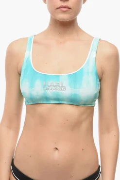 New Top Bikini Plunge Effetto Tie Dye con Dettagli cut Out Sul Retro Donna Costumi Da Bagno