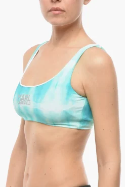 New Top Bikini Plunge Effetto Tie Dye con Dettagli cut Out Sul Retro Donna Costumi Da Bagno