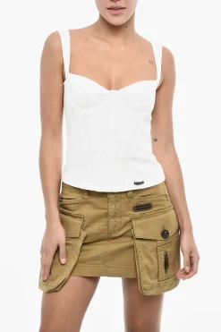Top Bustier Asimmetrico con Zip>Dsquared2 Outlet