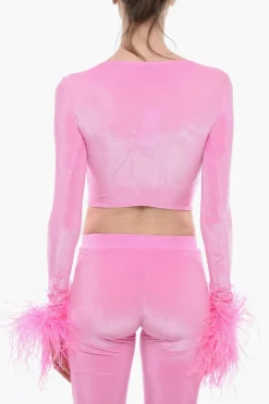 Top Bustier in Ciniglia con Piume sulla Manica>Adriana Hot Couture Outlet