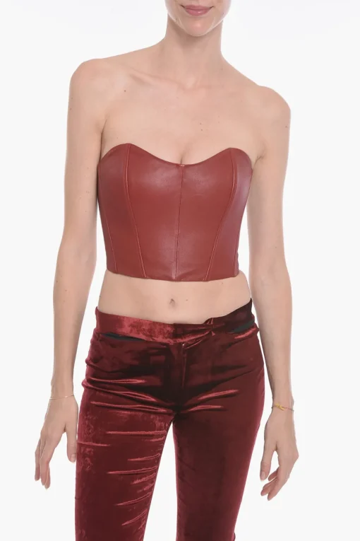 Top Bustier OVIEDO in Nappa con Scollo a Cuore>The Mannei Sale