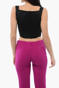 Top Corsetto con Dettagli in Mesh e Zip Posteriore>Dsquared2 Clearance