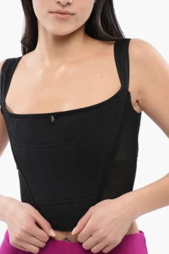 Top Corsetto con Dettagli in Mesh e Zip Posteriore></noscript>Dsquared2 Clearance