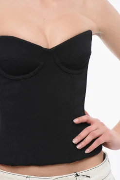 Fashion Top Corsetto con Zip Posteiore Donna T-Shirts E Tops