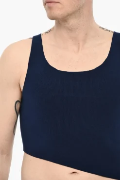 Discount Top Crop Asimmetrico in Maglia Uomo T-Shirt