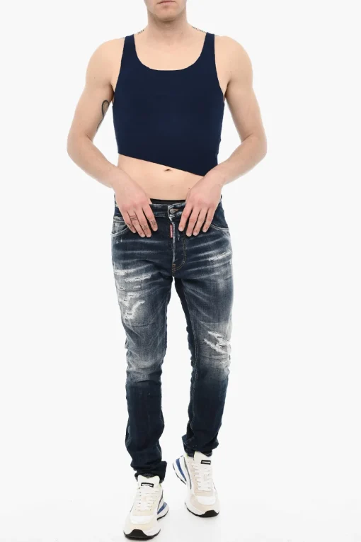 Discount Top Crop Asimmetrico in Maglia Uomo T-Shirt