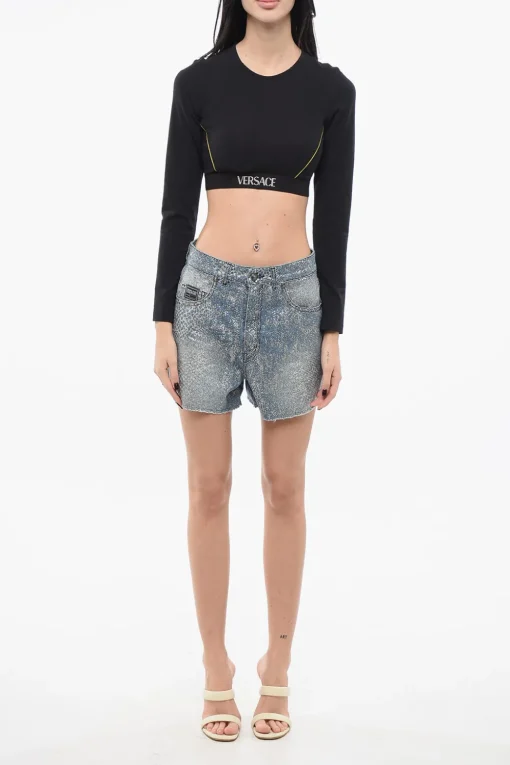 New Top Crop con Fascia Logata Donna T-Shirts E Tops