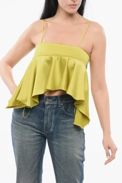 Top Crop in Charmeuse con Spalline Regolabili>The Attico Fashion