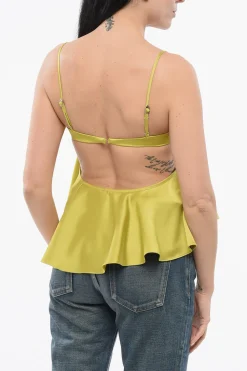 Top Crop in Charmeuse con Spalline Regolabili>The Attico Fashion