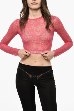 Hot Top Crop In Pizzo con Banda Logata Donna Intimo