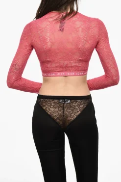 Hot Top Crop In Pizzo con Banda Logata Donna Intimo