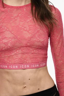 Hot Top Crop In Pizzo con Banda Logata Donna Intimo