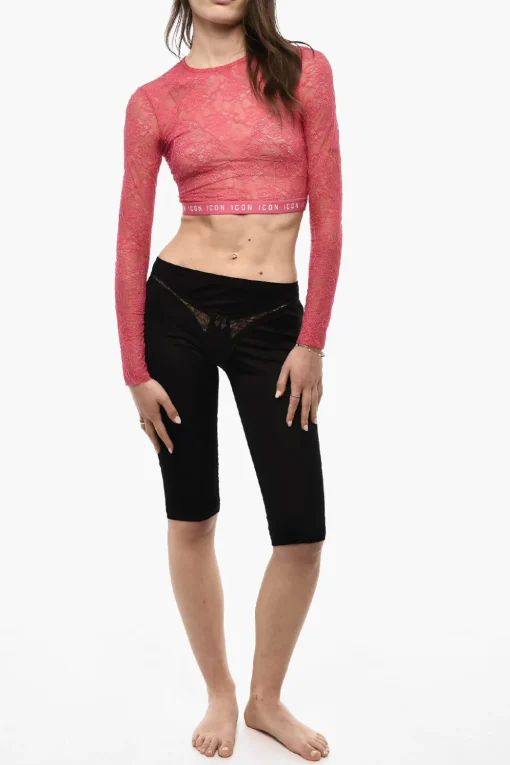 Hot Top Crop In Pizzo con Banda Logata Donna Intimo