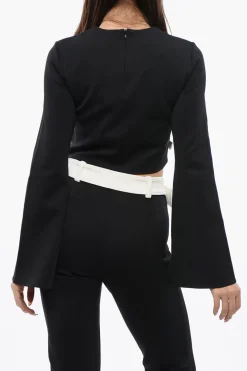 Top Cropped A maniche Lunghe Con Dettagli Fiocco>Viktor & Rolf Hot