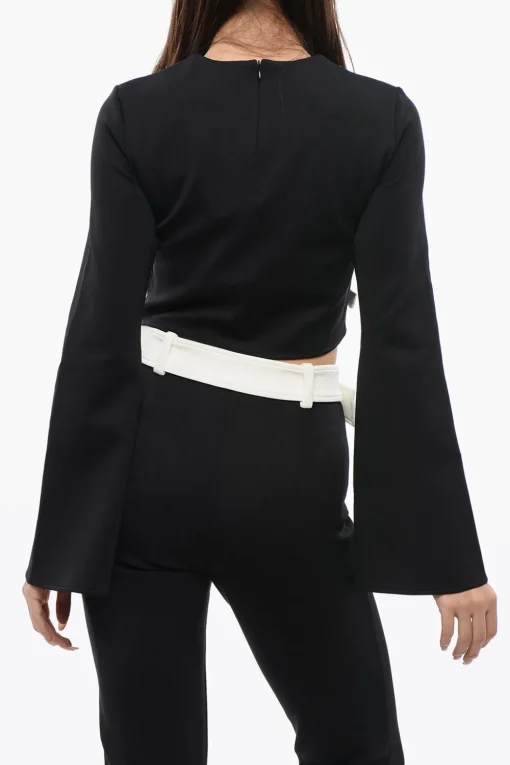 Top Cropped A maniche Lunghe Con Dettagli Fiocco>Viktor & Rolf Hot