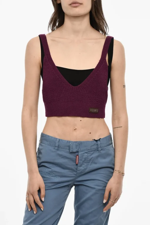 Top Cropped Knit In Lana>Dsquared2 Online