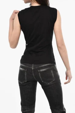 Sale Top Effetto Vintage con Frange Donna T-Shirts E Tops