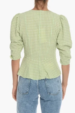 Discount Top EMMI In Tessuto Seersucker con Scollo a V Donna T-Shirts E Tops