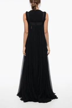 Top Extralungo in Chiffon con Spacco Frontale>Dolce & Gabbana Hot