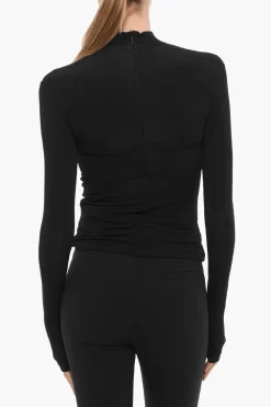 Clearance Top Halterneck a Maniche Lunghe con Dettagli Cut-Out Donna T-Shirts E Tops