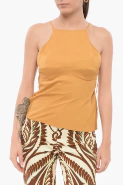 New Top Halterneck Satin Donna T-Shirts E Tops