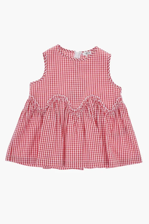 Hot Top in Cotone a Quadri con Zip sul Retro Abbigliamento
