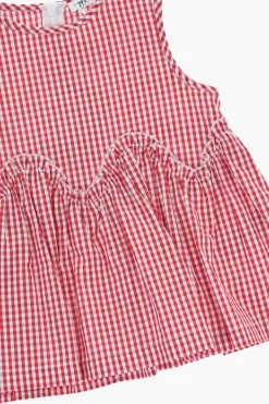 Hot Top in Cotone a Quadri con Zip sul Retro Abbigliamento