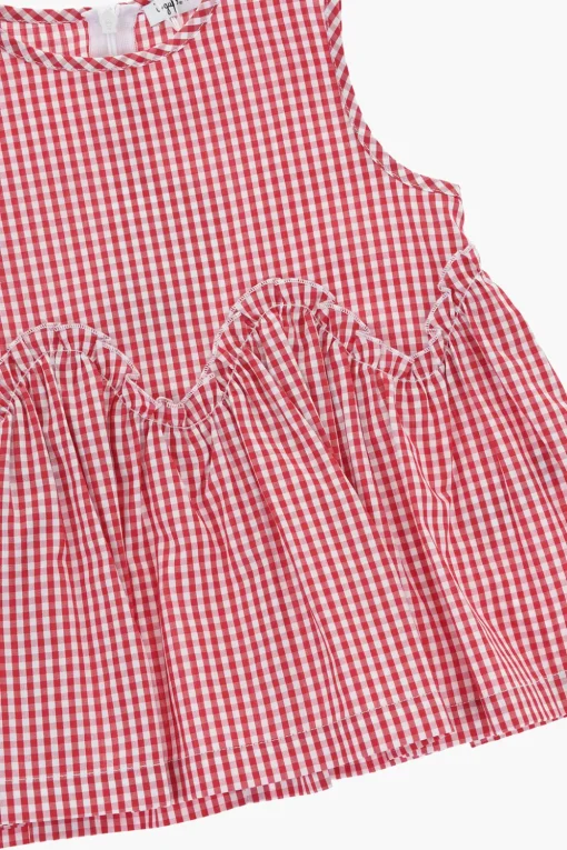 Hot Top in Cotone a Quadri con Zip sul Retro Abbigliamento