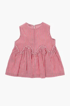 Hot Top in Cotone a Quadri con Zip sul Retro Abbigliamento