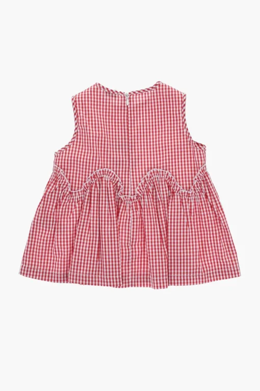 Hot Top in Cotone a Quadri con Zip sul Retro Abbigliamento