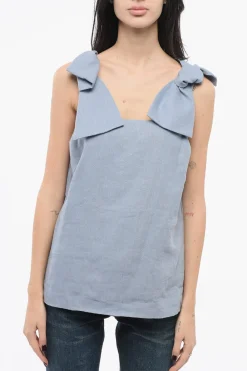 Top in Lino con Spalline a Fiocco>Chloe Best