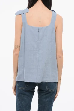 Top in Lino con Spalline a Fiocco>Chloe Best