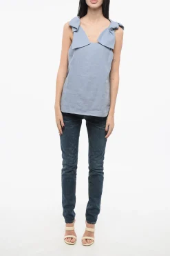 Top in Lino con Spalline a Fiocco></noscript>Chloe Best
