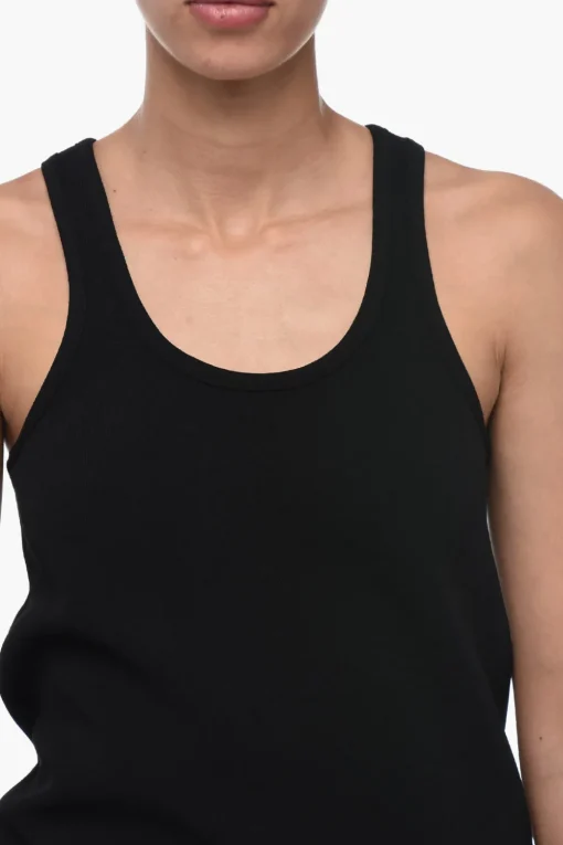 Sale Top in Maglia Jersey con Logo In Rilievo Donna T-Shirts E Tops