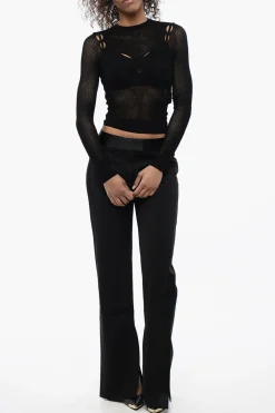 Best Top in Maglia Mesh con Dettaglio Cut-Out Donna T-Shirts E Tops