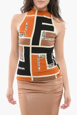 Best Top in Misto Viscosa con Logo Donna T-Shirts E Tops