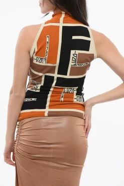 Best Top in Misto Viscosa con Logo Donna T-Shirts E Tops