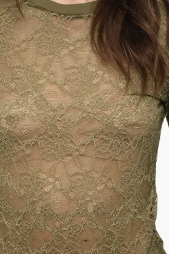 Clearance Top in Pizzo a Tinta Unita Donna Intimo