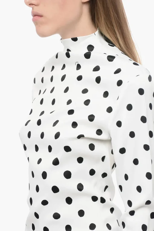 Top in Satin a Pois con Zip sul Retro>Marni Fashion