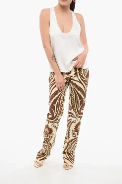 Clearance Top in Seta con Collo a U Donna T-Shirts E Tops