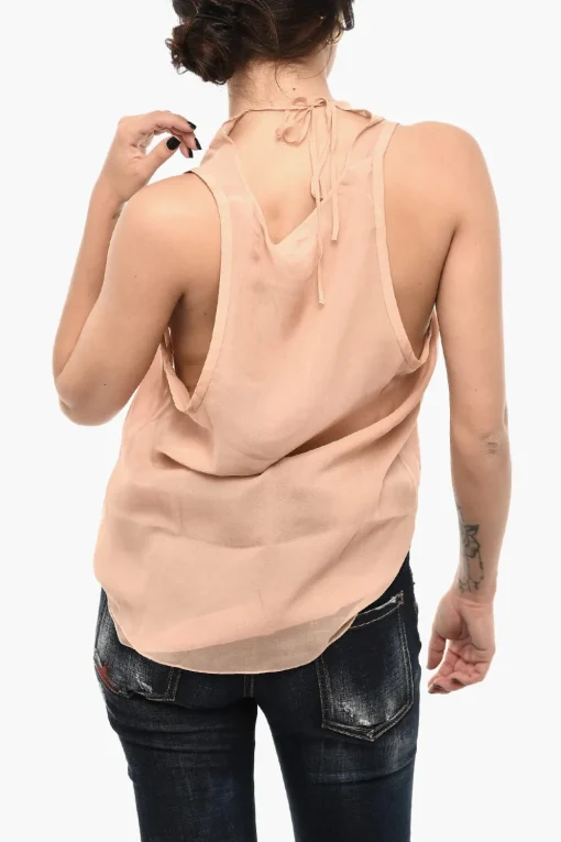 Top In Seta con Scollo a V>Dsquared2 Sale