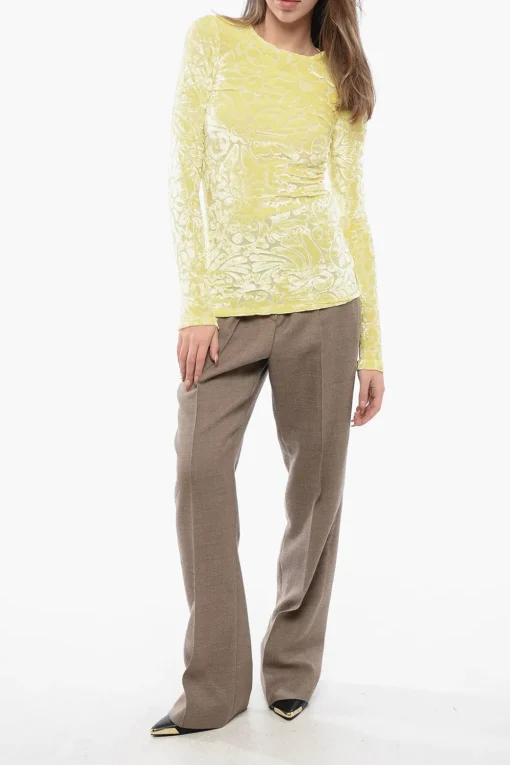 Top in Tessuto Floccato con Motivo Floreale>Jil Sander Best