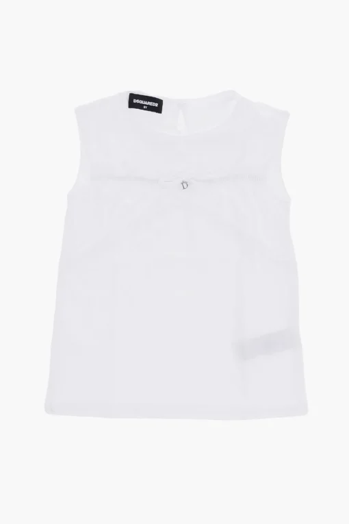 Clearance Top In Tinta Unita con Pendente a forma di D Abbigliamento