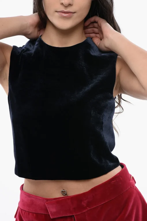 Top in Velour PALMIRA con Ful Zip Posteriore>Fendi Discount
