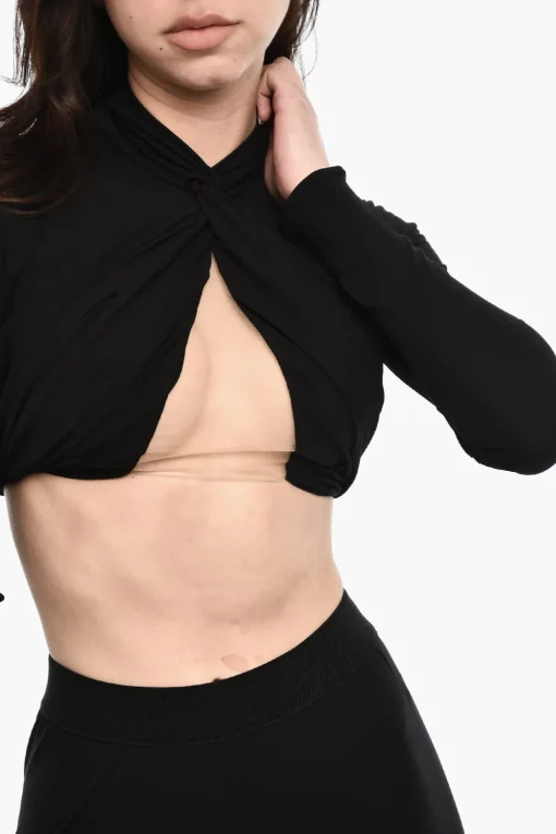 Fashion Top Incrociato con Scollatura Profonda Donna T-Shirts E Tops