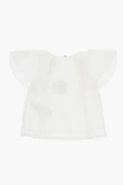 Clearance Top Logato con Dettaglio in Sangallo Abbigliamento