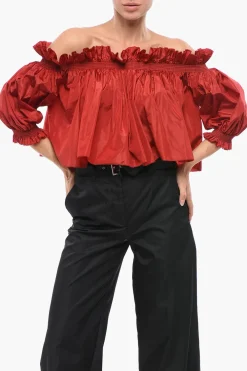 Online Top Off-Shoulder in Seta Donna T-Shirts E Tops