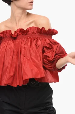Online Top Off-Shoulder in Seta Donna T-Shirts E Tops
